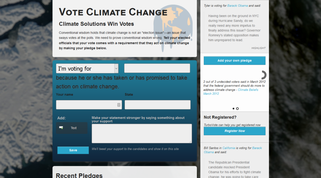 Vote Climate Change Screenshot
